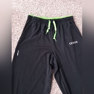 Cenfor Black Joggers with Green Accents